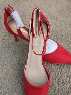 Carcuume Red Size 9 Women's Coco Pointed Toe High Heel Pumps